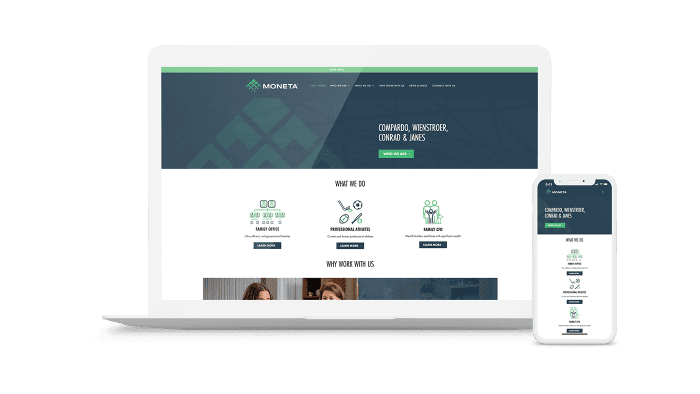 Moneta Website Design Image on Multiple Devices