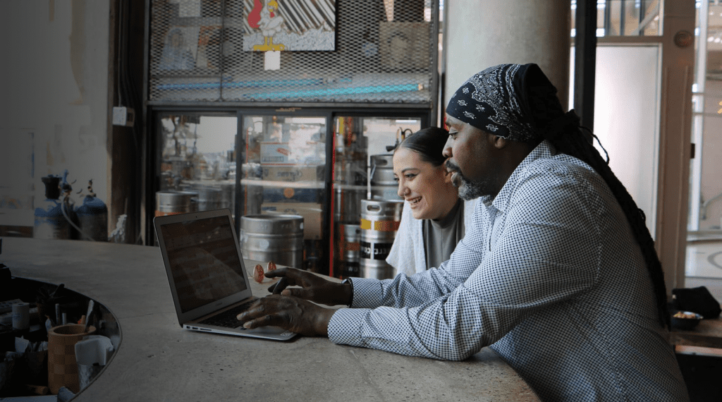 Client working with a website expert