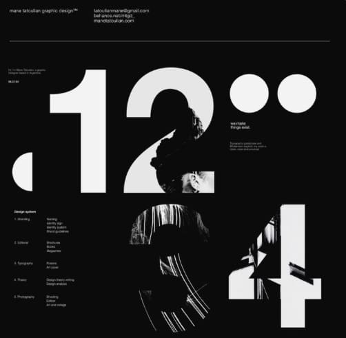 Image of a website screen shot that shows large numbers as Typography Takes the Spotlight in Website Trends