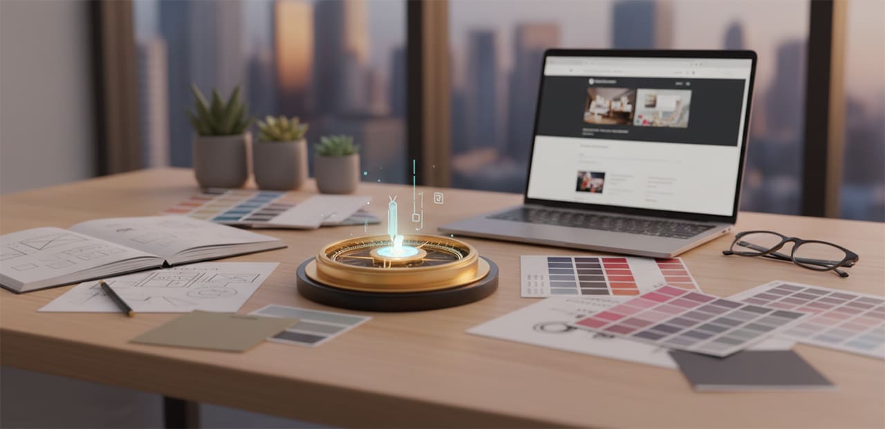 Consort Creative - Branding and web design company compass logo guiding businesses to growth