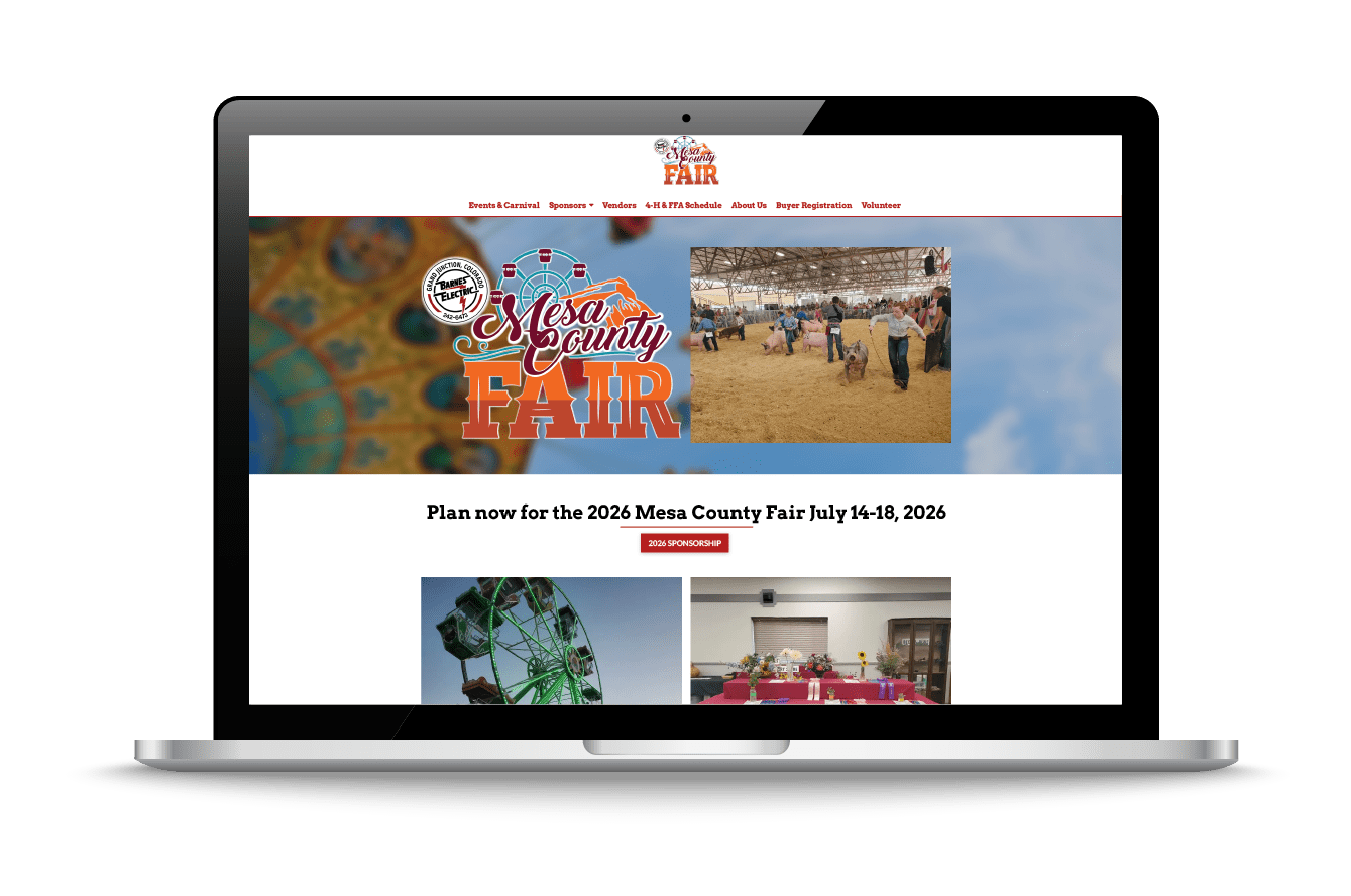 Mesa County Fair Desktop View - Colorado Fair Website Redesign Case Study